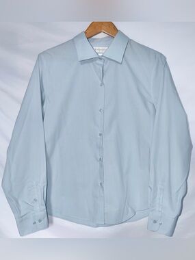 New Vintage Style Worthington Baby Blue Y2K Long Sleeve Large Formal Dress Shirt